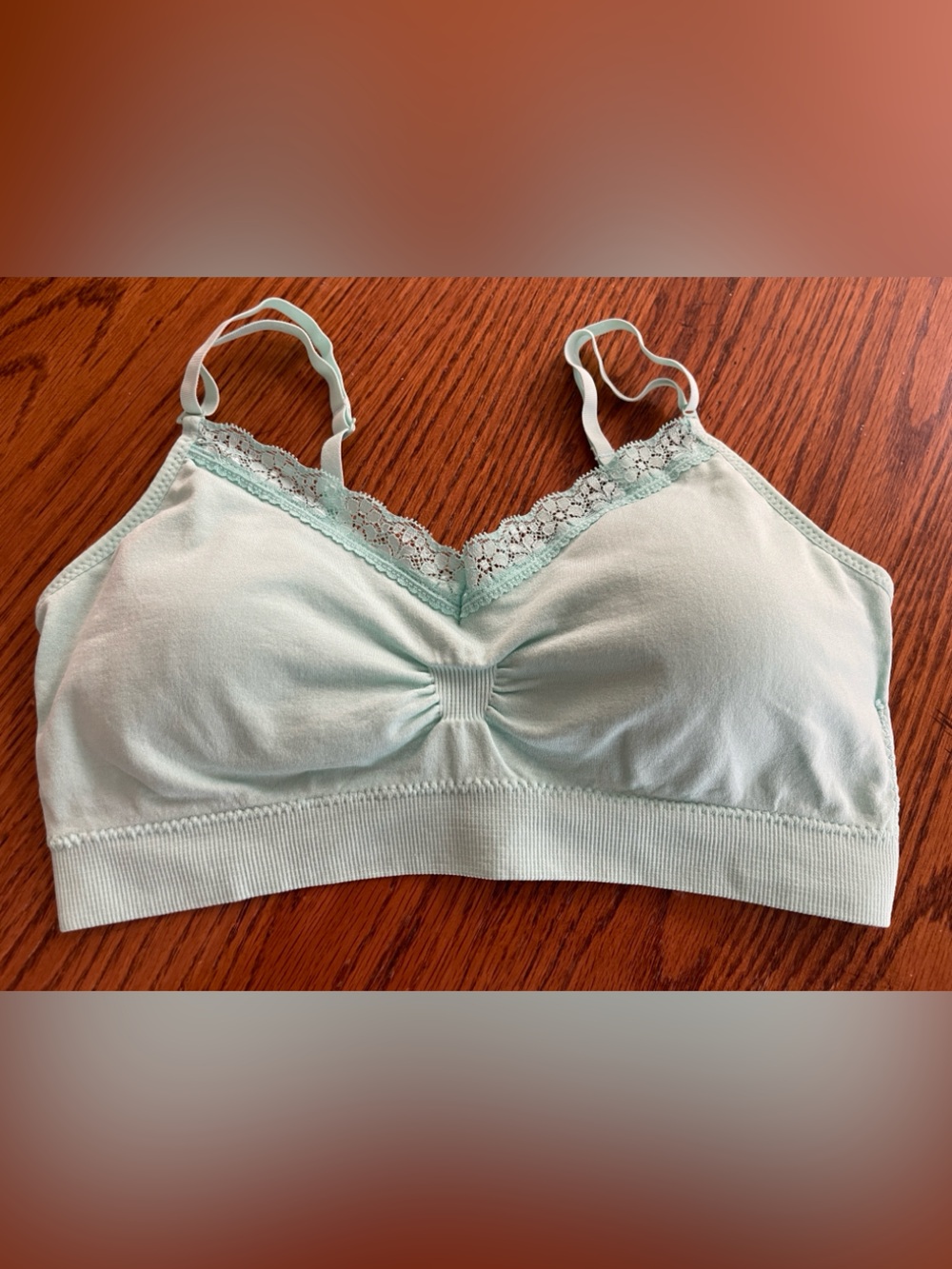 Coobie Lace Trim stretch Bralette, mint. One size